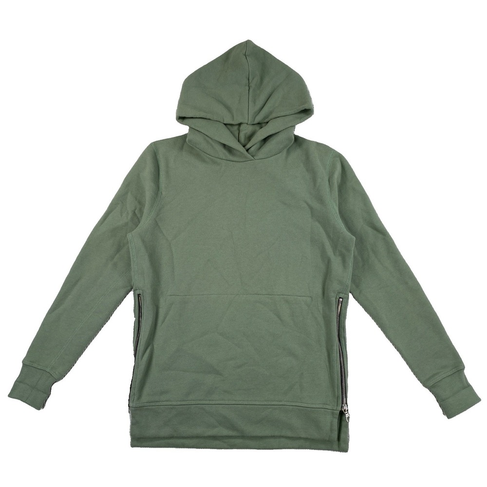 John Elliott Side Zip Hoodie Pullover Men's Size 1 Green Cotton USA Made